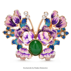 PENDRA Peoniabutterfly Enamel Peony Butterfly Brooch