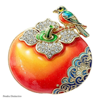 PENDRA Persimora Bird and Persimmon Brooch