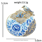 PENDRA Persimora Bird and Persimmon Brooch