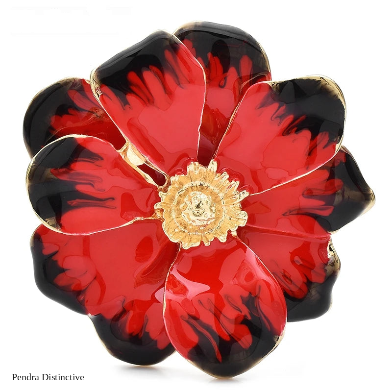 PENDRA Petalia Enamel Flower Brooch
