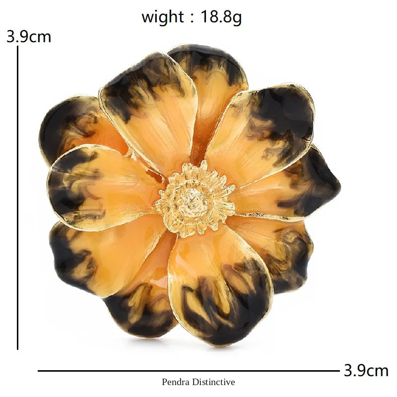 PENDRA Petalia Enamel Flower Brooch