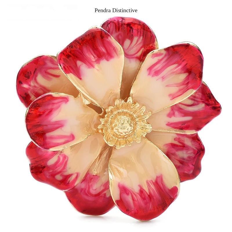 PENDRA Petalia Enamel Flower Brooch