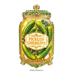 PENDRA Pickle 3-Color Rhinestone Gherkin Jar Brooch