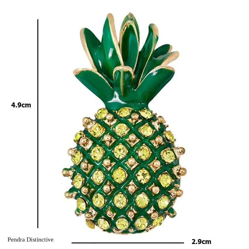 PENDRA Pineapella Rhinestone Pineapple Brooch