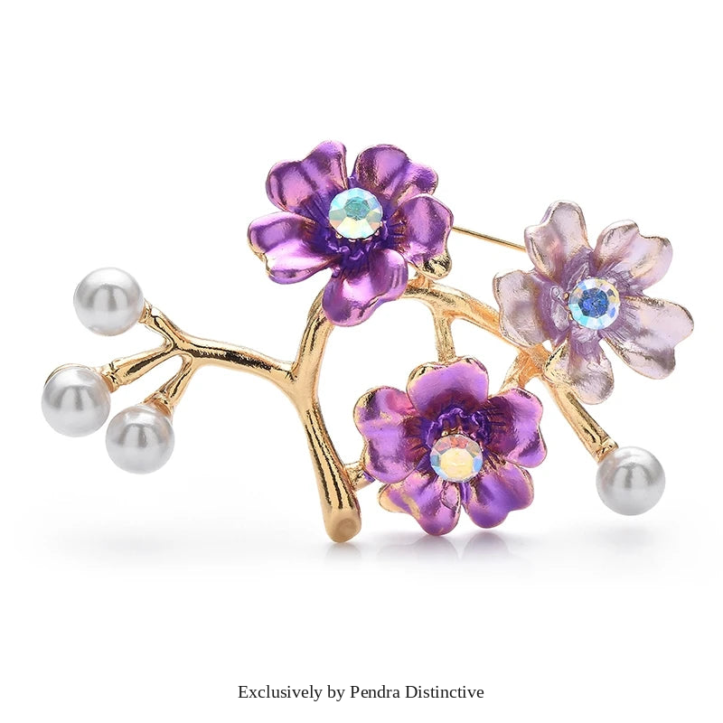 PENDRA Plumelle Pretty Plum Blossom Brooch