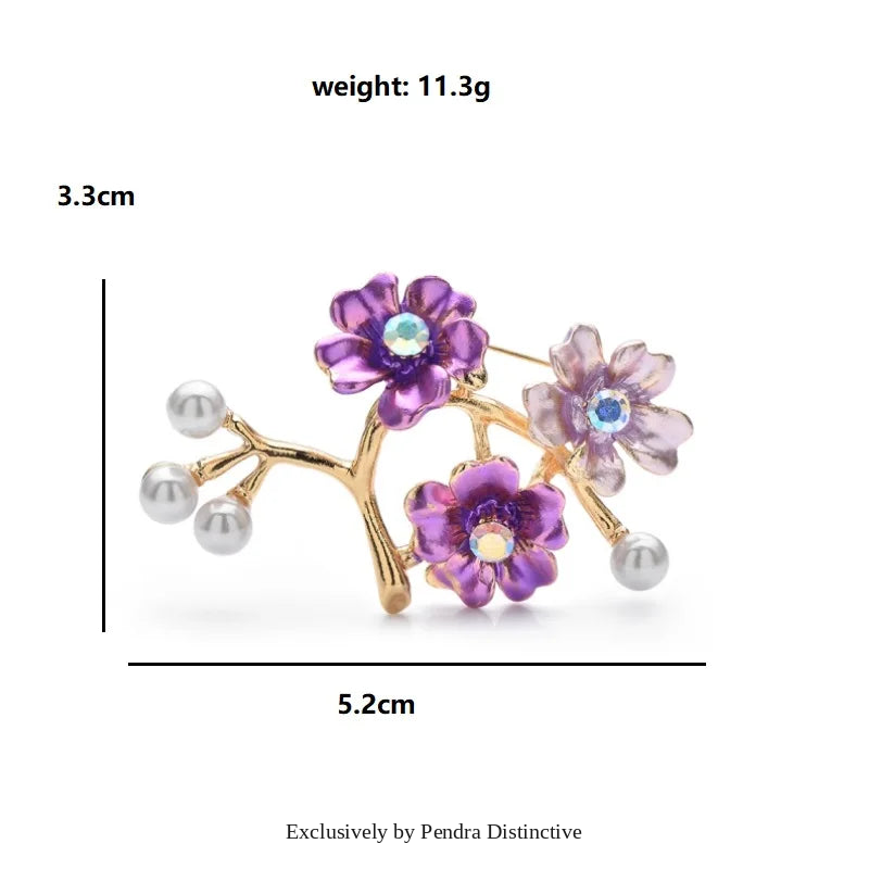 PENDRA Plumelle Pretty Plum Blossom Brooch
