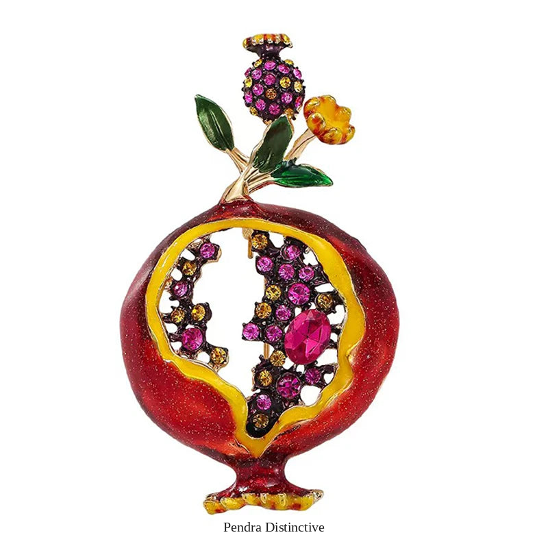 PENDRA Pomella Big Enamel Pomegranate Brooch