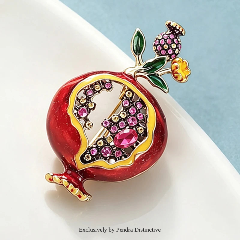 PENDRA Pomella Big Enamel Pomegranate Brooch