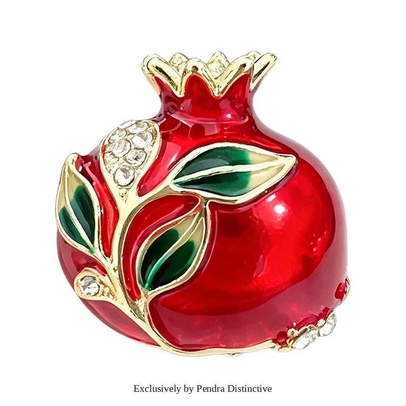 PENDRA Pomella Cute Enamel Pomegranate Brooch