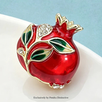 PENDRA Pomella Cute Enamel Pomegranate Brooch
