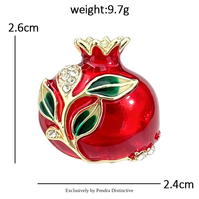 PENDRA Pomella Cute Enamel Pomegranate Brooch