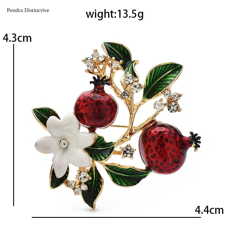 PENDRA Pomella Metal Pomegranate Brooch