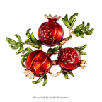 PENDRA Pomella Red Enamel Pomegranate Brooch