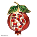 PENDRA Pomella Red Enamel Pomegranate Brooch