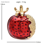 PENDRA Pomella Red Enamel Pomegranate Brooch