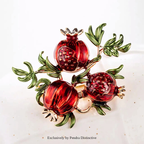 PENDRA Pomella Red Enamel Pomegranate Brooch