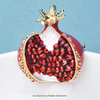 PENDRA Pomella Red Enamel Pomegranate Brooch