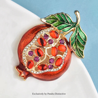 PENDRA Pomella Red Enamel Pomegranate Brooch