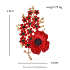 PENDRA Poppielle Beautiful Poppy Flower Brooch