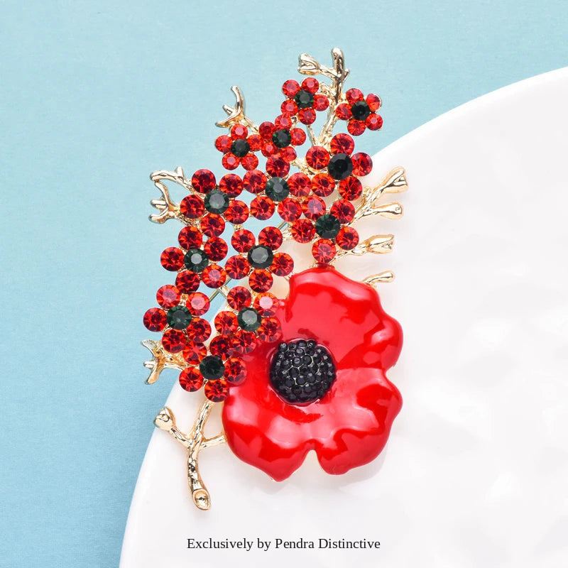 PENDRA Poppielle Beautiful Poppy Flower Brooch