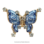 PENDRA Porcelain Animal Collection Rhinestone Brooch