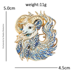 PENDRA Porcelaine Blue-White Goat Brooch
