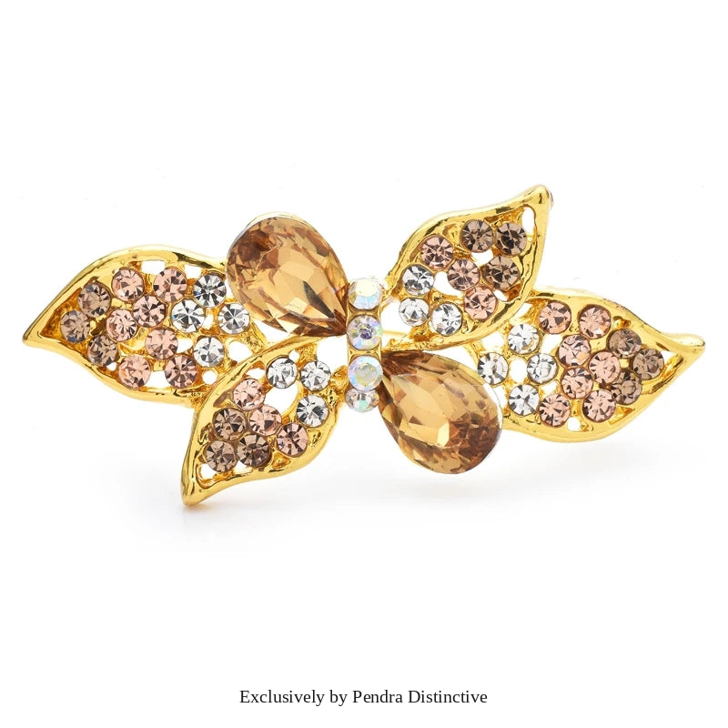 PENDRA Prismia Multicolor Rhinestone Flower Brooch