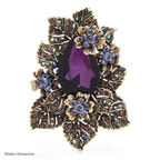 PENDRA Prismora Multicolor Crystal Flower Brooch