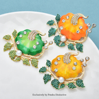 PENDRA Pumpkelle Lovely Enamel Pumpkin Brooch