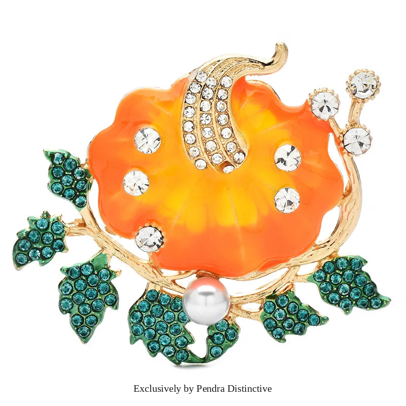 PENDRA Pumpkelle Lovely Enamel Pumpkin Brooch
