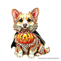 PENDRA Pumpkin Corgi Halloween Animal Brooch