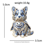 PENDRA Pumpkin Corgi Halloween Animal Brooch