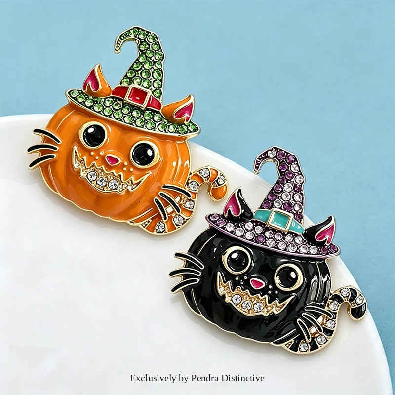 PENDRA Pumpkincat Cat Pumpkin Brooch