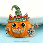 PENDRA Pumpkincat Cat Pumpkin Brooch