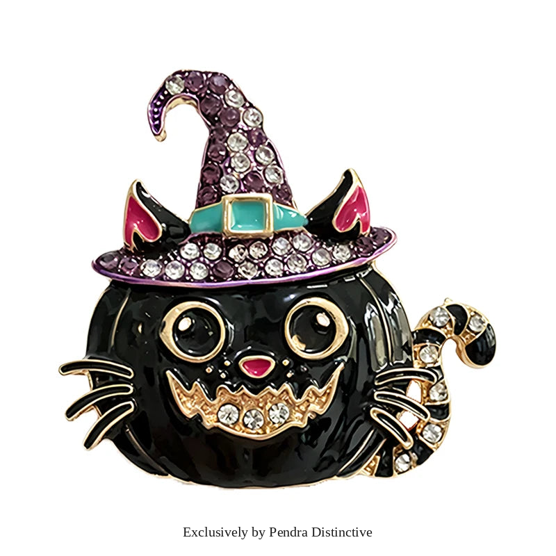 PENDRA Pumpkincat Cat Pumpkin Brooch
