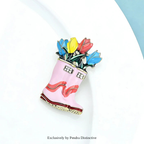 PENDRA Rainbloom Flower Rain Boot Brooch