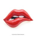 PENDRA Red Lip Enamel Brooch