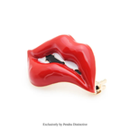 PENDRA Red Lip Enamel Brooch