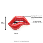 PENDRA Red Lip Enamel Brooch