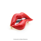 PENDRA Red Lip Enamel Brooch