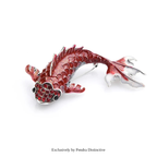 PENDRA Redcrest Rhinestone Carp Fish Brooch