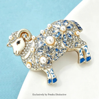 PENDRA Regal Pearl Goat Zodiac Brooch