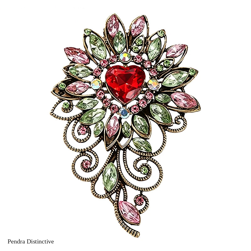 PENDRA Regalia Crystal Flower Brooch