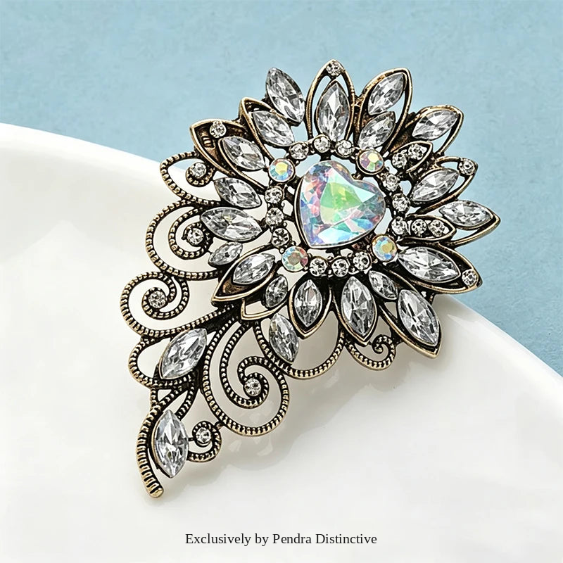 PENDRA Regalia Crystal Flower Brooch