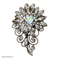PENDRA Regalia Crystal Flower Brooch