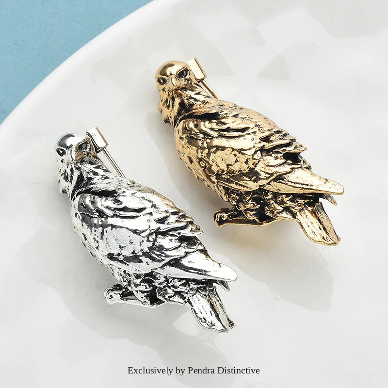 PENDRA Retro Alloy Bird Brooch