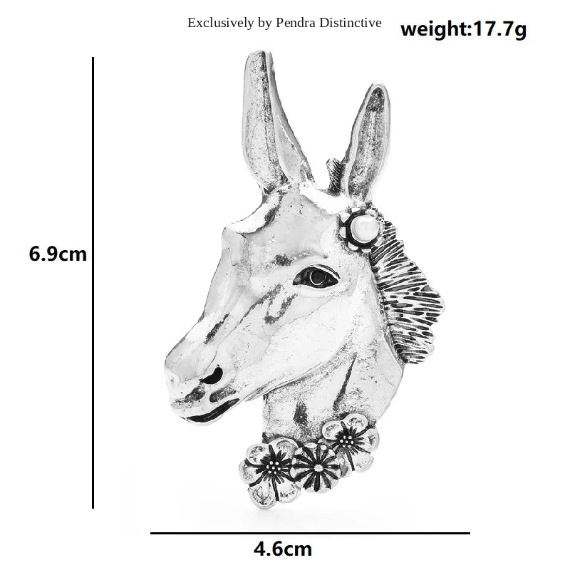 PENDRA Retro Lovely Horse Head Brooch