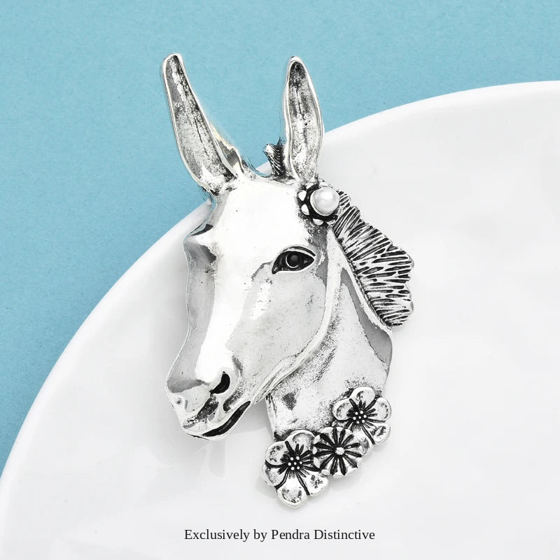 PENDRA Retro Lovely Horse Head Brooch
