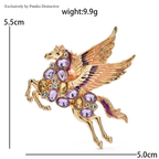 PENDRA Rhinestone Flying Elf Horse Brooch