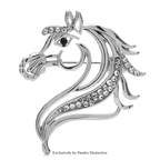 PENDRA Rhinestone Strong Horse Head Brooch